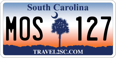 SC license plate MOS127