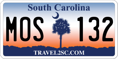 SC license plate MOS132