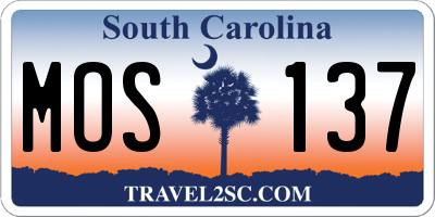 SC license plate MOS137