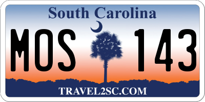 SC license plate MOS143