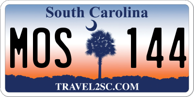 SC license plate MOS144