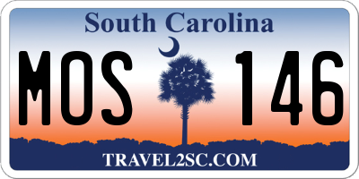 SC license plate MOS146
