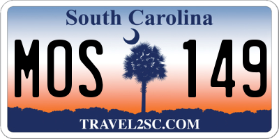 SC license plate MOS149