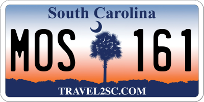 SC license plate MOS161