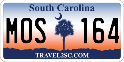 SC license plate MOS164