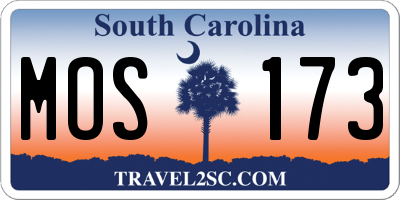 SC license plate MOS173