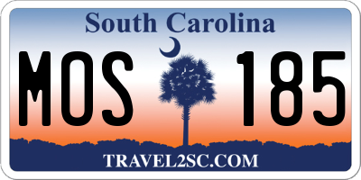 SC license plate MOS185