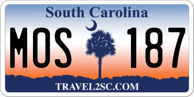 SC license plate MOS187