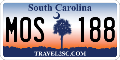 SC license plate MOS188