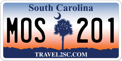 SC license plate MOS201