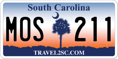 SC license plate MOS211