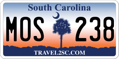 SC license plate MOS238