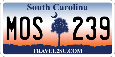 SC license plate MOS239