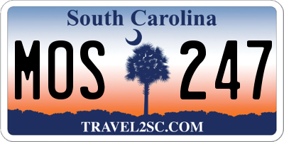 SC license plate MOS247