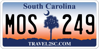 SC license plate MOS249
