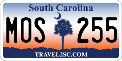 SC license plate MOS255