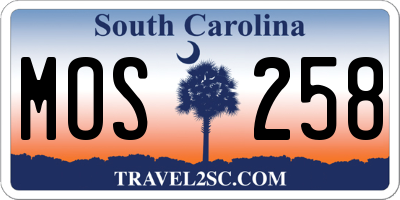 SC license plate MOS258