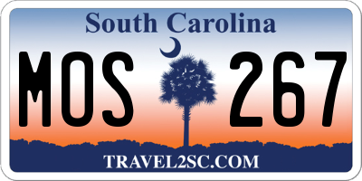SC license plate MOS267