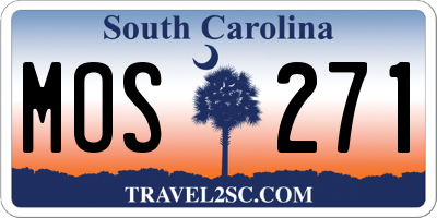 SC license plate MOS271