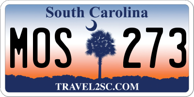 SC license plate MOS273