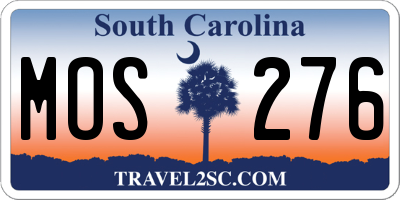 SC license plate MOS276