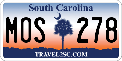 SC license plate MOS278