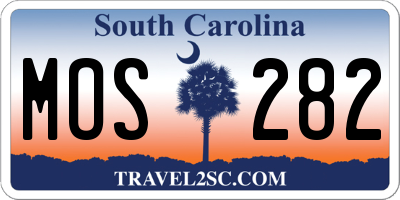 SC license plate MOS282