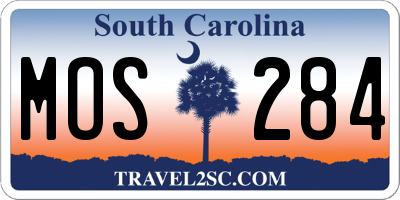 SC license plate MOS284
