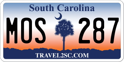 SC license plate MOS287