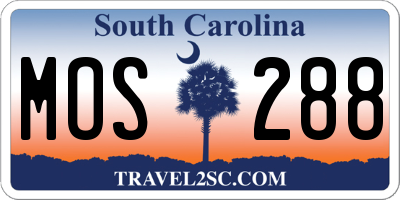SC license plate MOS288