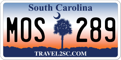 SC license plate MOS289