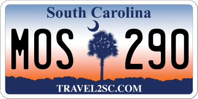 SC license plate MOS290