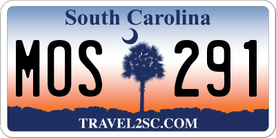 SC license plate MOS291