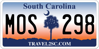 SC license plate MOS298