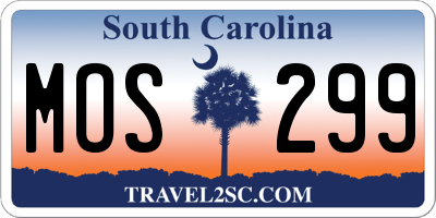 SC license plate MOS299