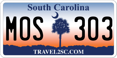 SC license plate MOS303