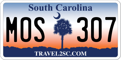 SC license plate MOS307
