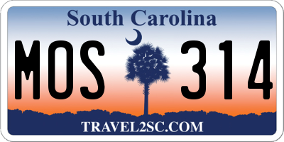 SC license plate MOS314