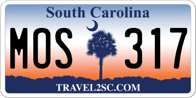 SC license plate MOS317