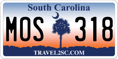 SC license plate MOS318