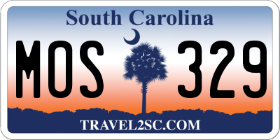 SC license plate MOS329
