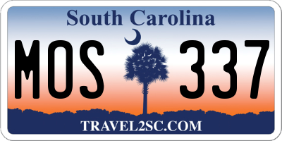 SC license plate MOS337