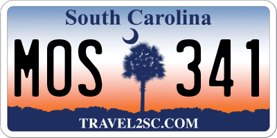 SC license plate MOS341