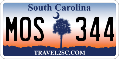 SC license plate MOS344