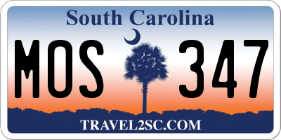 SC license plate MOS347