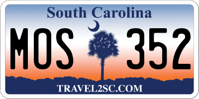 SC license plate MOS352