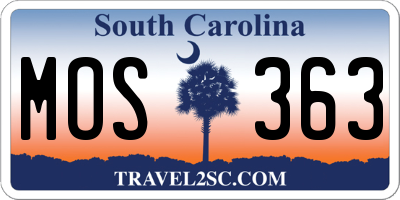 SC license plate MOS363