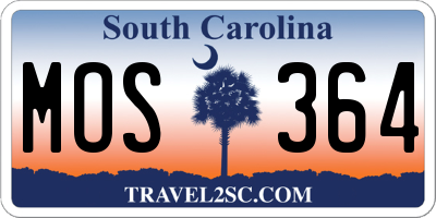 SC license plate MOS364