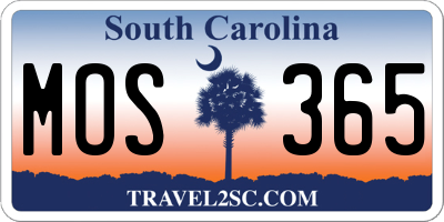 SC license plate MOS365