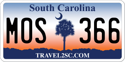 SC license plate MOS366